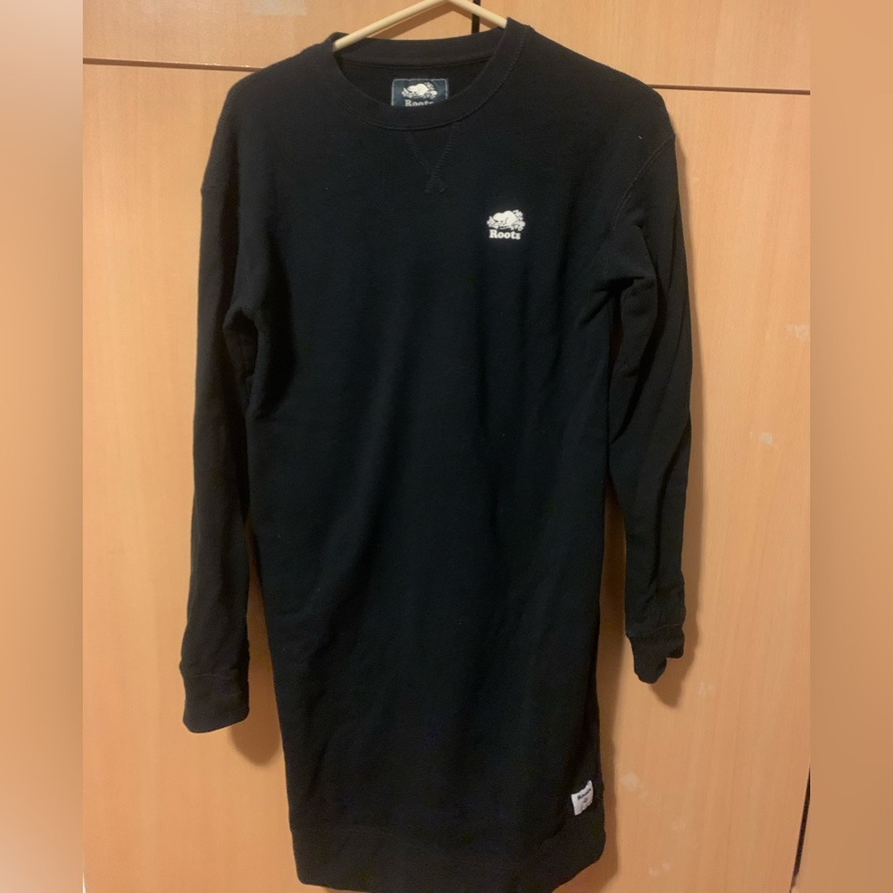 Roots Black XS Crew Neck Sweater Dress